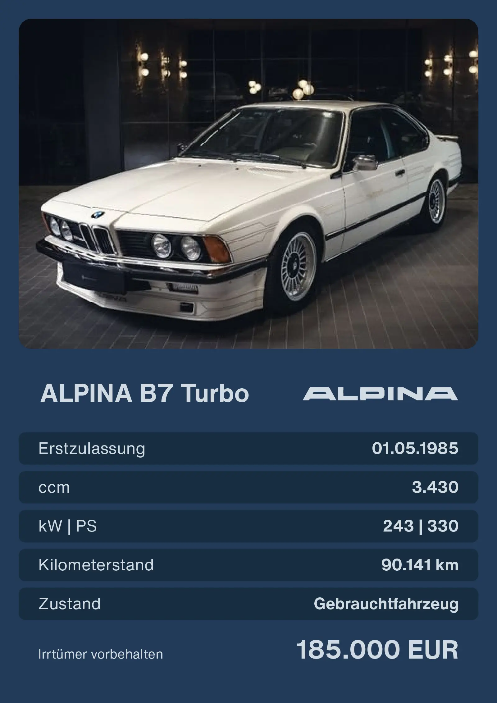 extrabesonders Alpina B7 Turob kaufen - Mehr Details extrabesonders Alpina B7 Turob kaufen - Mehr Details