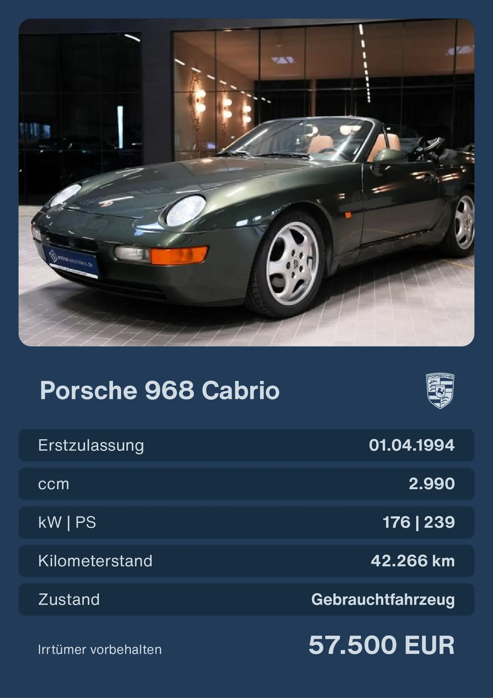 extrabesonders Porsche 968 Cabrio kaufen - Mehr Details extrabesonders Porsche 968 Cabrio kaufen - Mehr Details